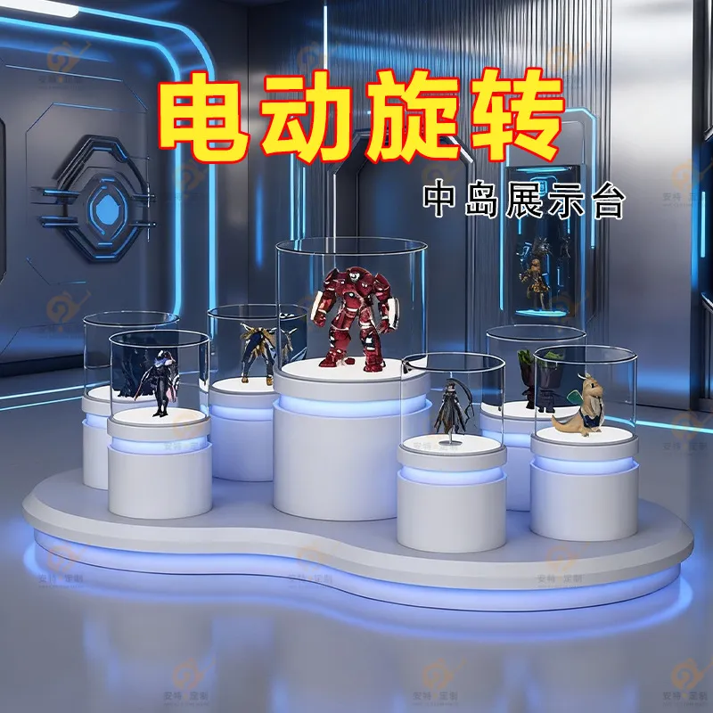 Electrical - ナカジマ電気回転式ディスプレイテーブル円形ラダーフィギュアサンプル展示ガラスキャビネット