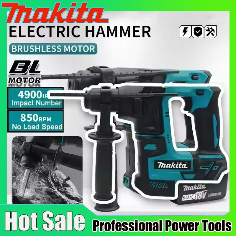 Brushless Cordless Electric Drill 18V - マキタ ブラシレスハンマー コードレス電動ハンマー 18V リチウムバッテリー ワイヤレスドリル