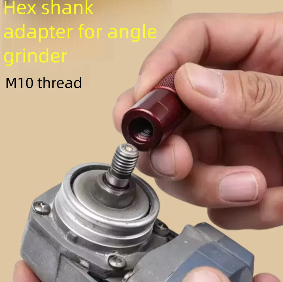 Power Tools - ユニバーサルM10アングルグラインダー用、6.35mm六角軸ドリルビット変換アダプター。電動ドリルチャック、パワーツール用アクセサリー。
