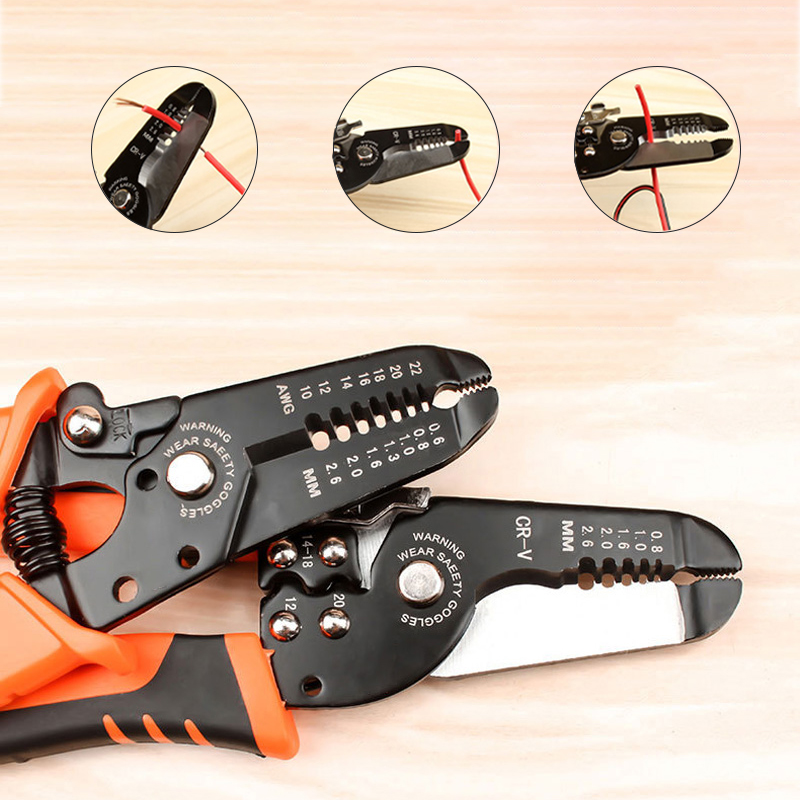 Automatic Wire Stripper Cutter - 175 ミリメートルストリッピング圧着ペンチワイヤーストリッパー多機能リングクリンパー電気技師剥離ネットワークケーブルストリッパーツール