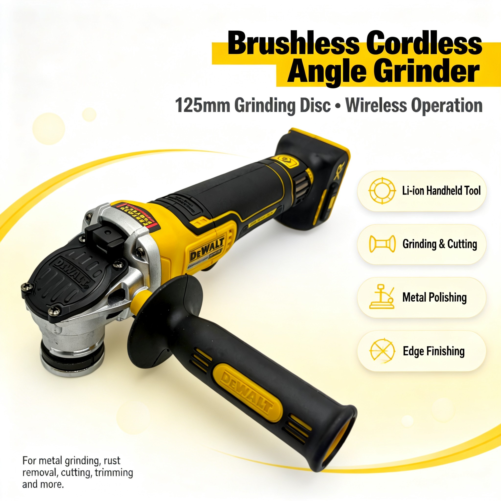 Brushless Angle Grinder Battery Powered - DEWALT DCG406 9000RPM ブラシレス コードレス アングルグラインダー、125mm