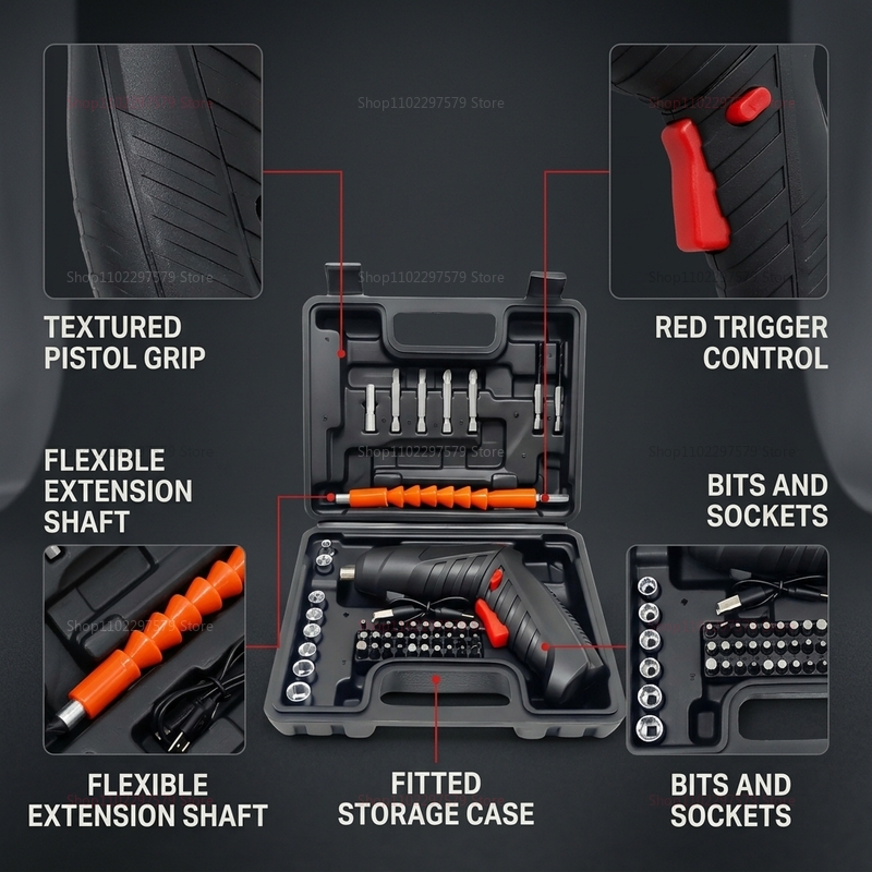47点セット 充電式 コードレス 電気ドライバーセット 3. - Electric Screwdriver Rechargeable Usb のレビューと価格