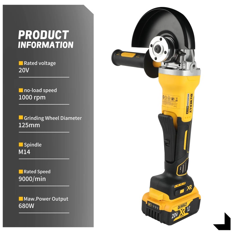 デウォルト 125mm フラットヘッド アングルグラインダー - Brushless Angle Grinder Battery Powered のレビューと価格