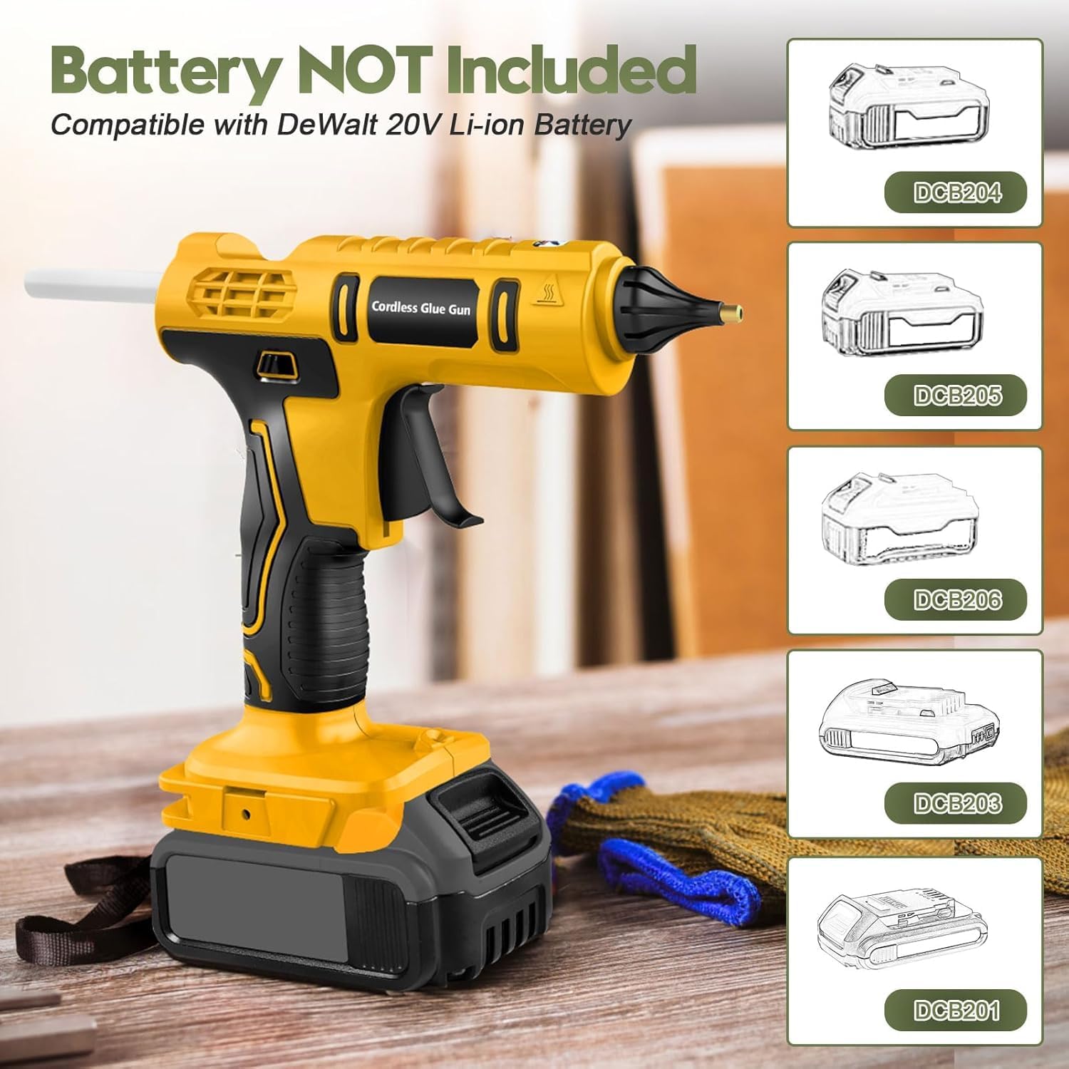 DeWalt 20Vバッテリー対応の100Wコードレスホット - Hot Melt Glue Gun Cordless のレビューと価格
