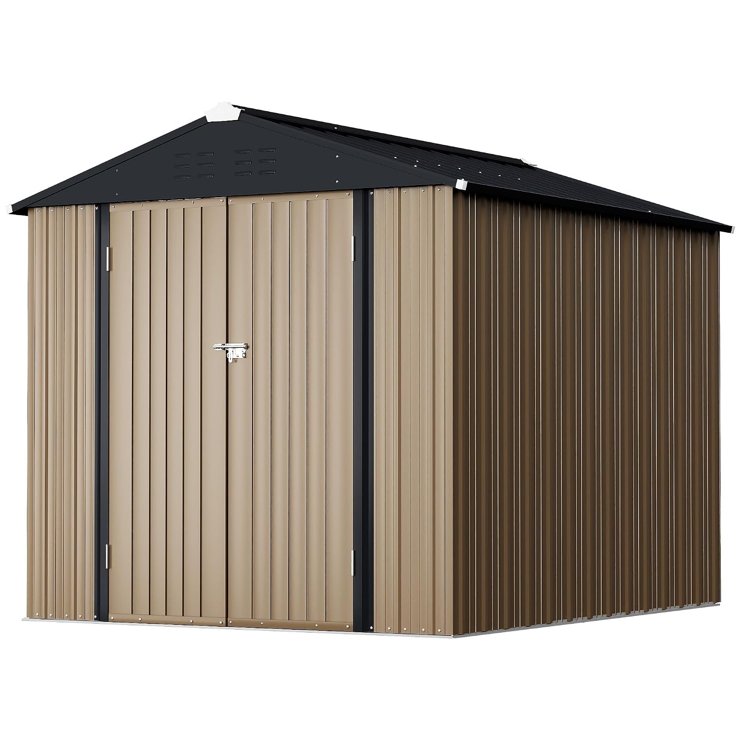 6フィート×4フィートの金属製屋外収納小屋。鍵付きのドア、防 - Garden Tools のレビューと価格