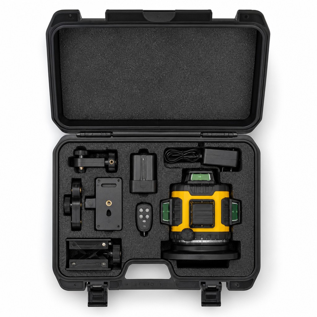 4D 16ライン グリーンレーザーレベル、30m自己水平調整 - Laser Level 16 Lines 4D Green のレビューと価格