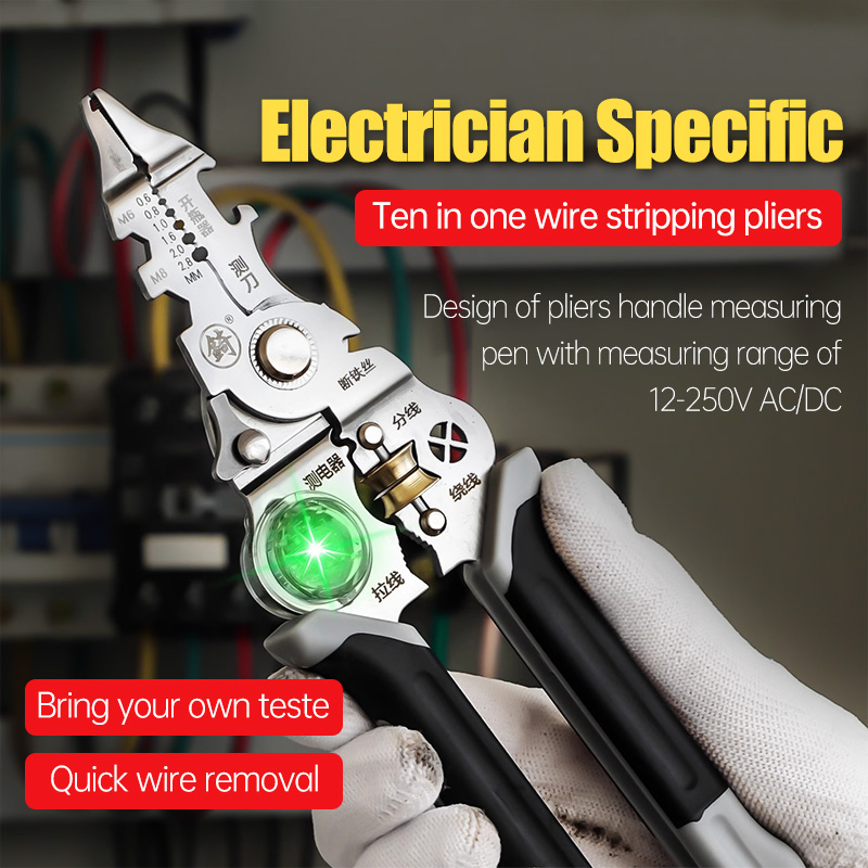 電気テストペン付き多機能ワイヤーストリッパー折りたたみ式ケー - Automatic Wire Stripper Cutter のレビューと価格