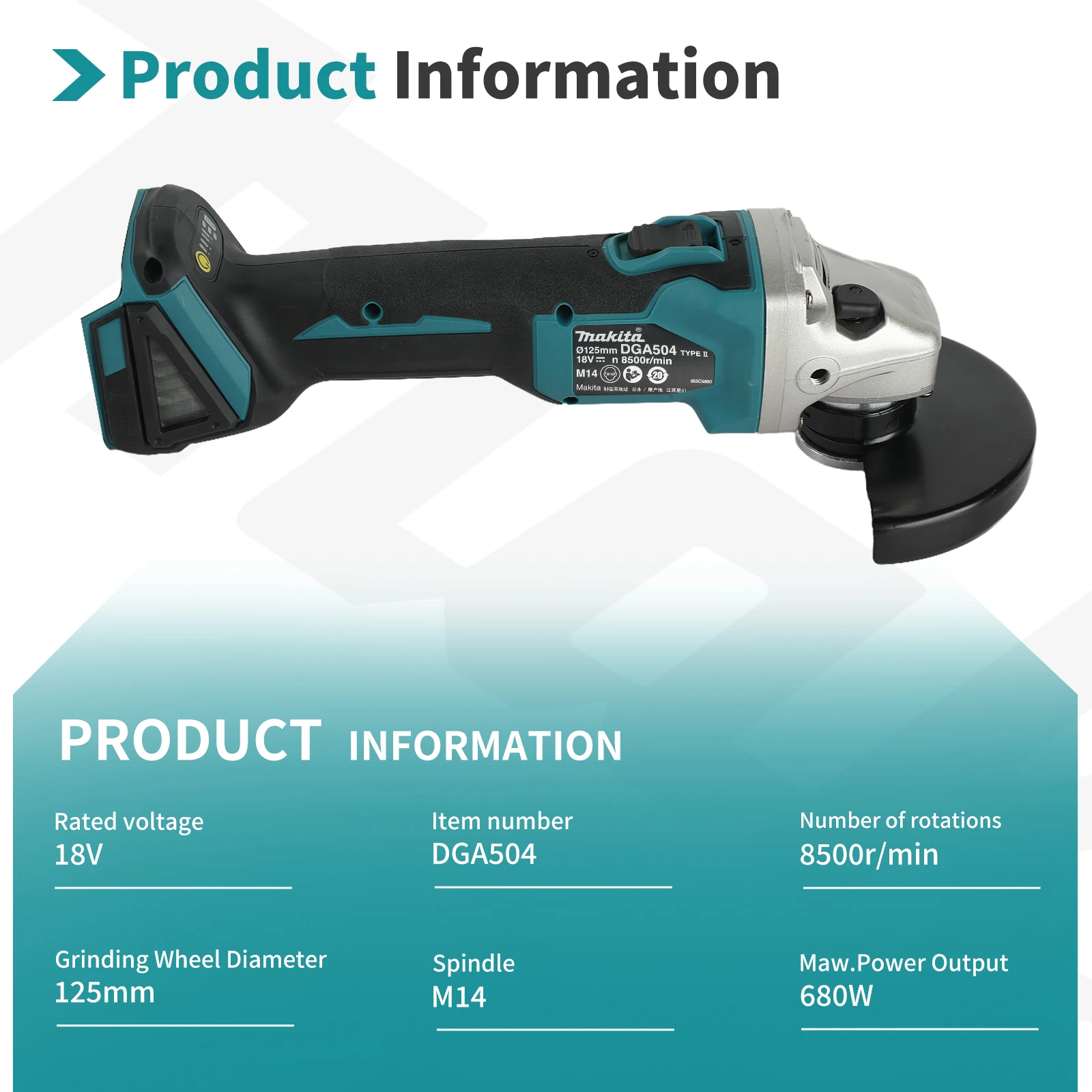 マキタ DGA504 125mm ブラシレスリチウムアングル - Brushless Angle Grinder Battery Powered のレビューと価格