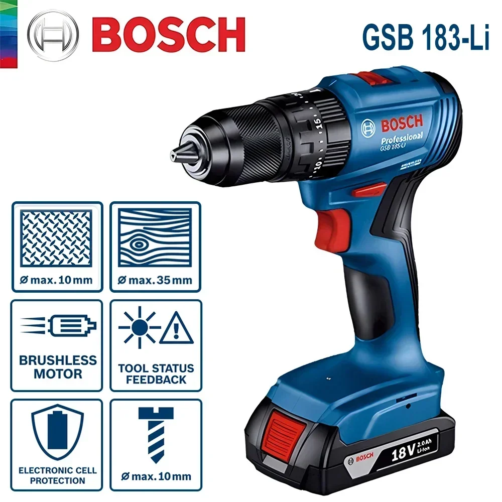 ボッシュ GSB183-LI 18V コードレス インパクト - Brushless Cordless Electric Drill 18V のレビューと価格