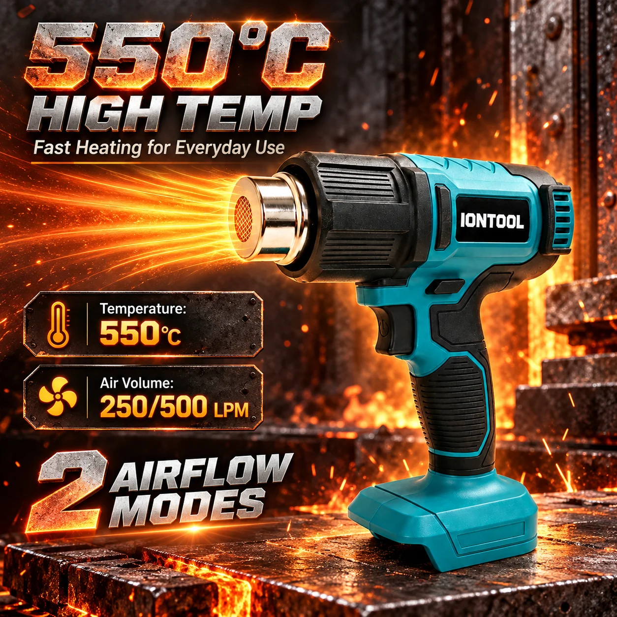 IONTOOL コードレスヒートガン 550 ℃   収縮チ - Cordless Heat Gun For Shrink Tubing のレビューと価格