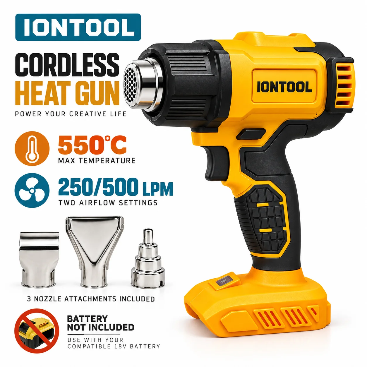IONTOOL ブラシレス コードレス ヒートガン 250L - Cordless Heat Gun For Shrink Tubing のレビューと価格
